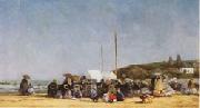 Eugene Boudin The Beach at Trouville oil painting picture wholesale